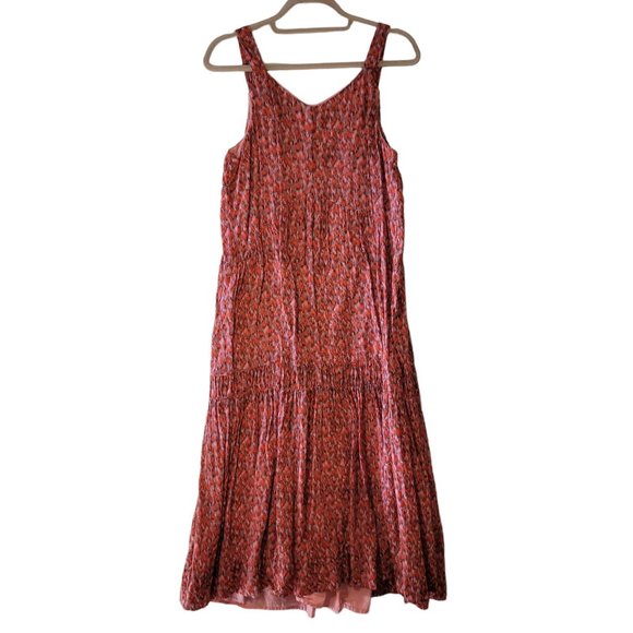 Joie TEA ROSE Coral Black Tiered Sleeveless Cotton Lined Maxi Dress Women Size S - Picture 3 of 9